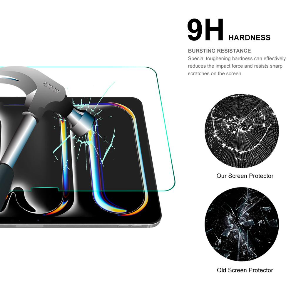 ENKAY HAT PRINCE 2Pcs For iPad Pro 11 (2024) Screen Protector Full Coverage High Aluminium-Silicon Glass Film 9H Hardness