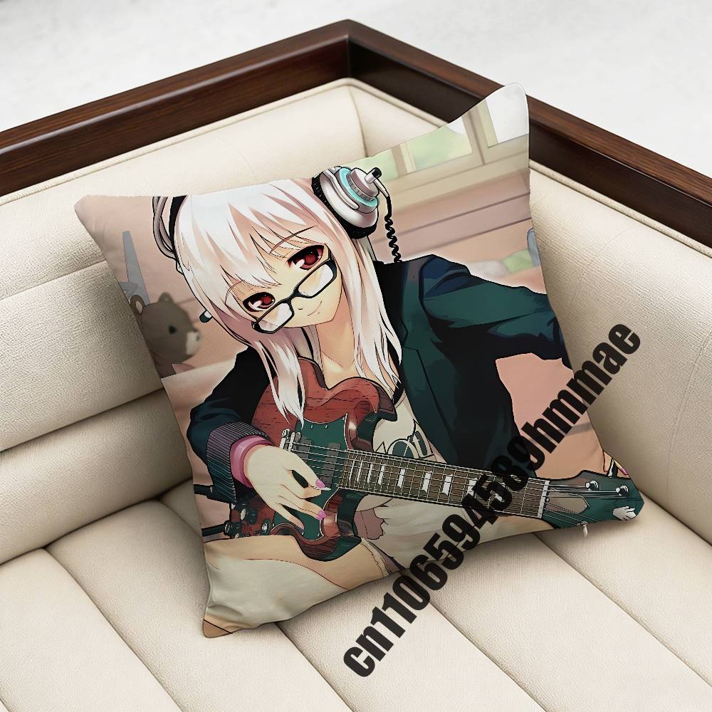 Cartoon Virtual Singer SSuper Sonico Throw Pillow Case Sham For xcm xcm Square Car Pillowcase Pad Cushion Cover