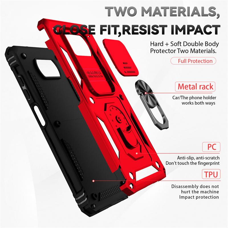 For Xiaomi Poco X3 Pro Case Magnetic Ring Holder Armor Case For Poko Poxo Pocco Little X 3 NFC X3Pro Slide Camera Protect Cover