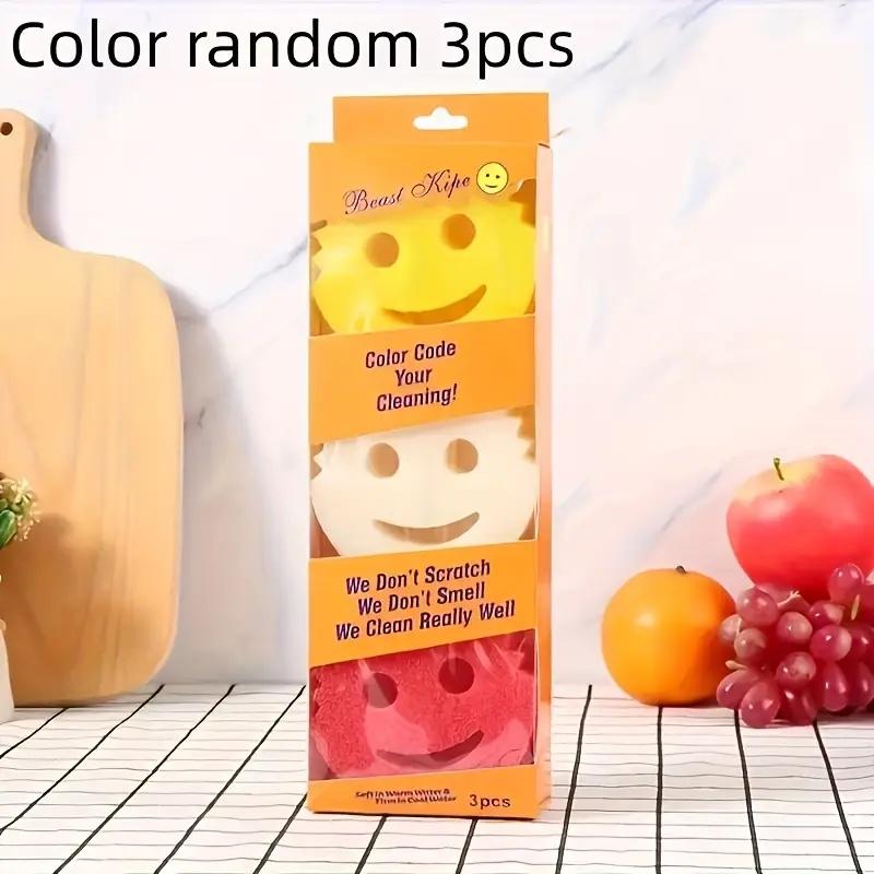 Double Sided Sponge Set - Scratch Free Deep Clean Kitchen Bathroom More Ergonomic Design Sponge Holder for Kitchen Sinks