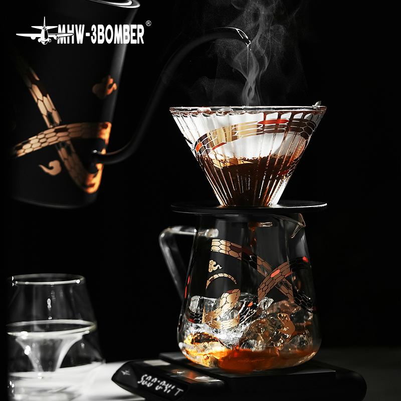 MHW-3BOMBER 500ml Coffee Server Glass Coffee Pot Pour Over Maker Coffee Home Brewer Pot Barista Accessories