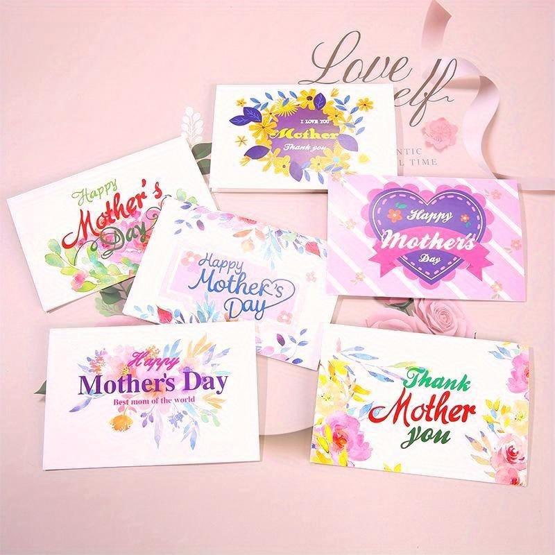 5pcs Creative Mother's Day, Teacher's Day, Thank-You Cards, Blessing Cards, Birthday Thank-You Cards for Fresh Flower Shops