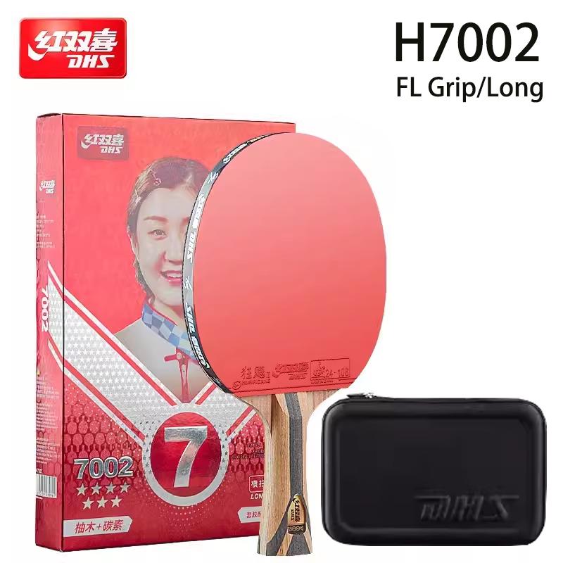 

Подлинная профессиональная наступательная ракетка для настольного тенниса DHS 7 Star 7002 с резиновой лопастью Hurricane 3 и 8 ALC Carbon с сумкой 7002 Long Handle
