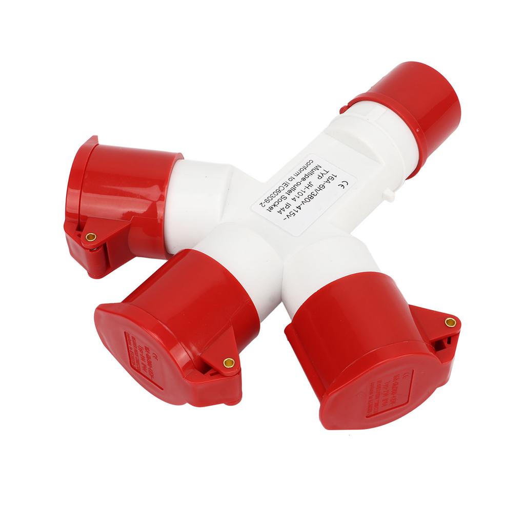 Waterproof Industrial Site Plug IP44 Cross 1 in 3 Out 4 Pin 2P N E Multiple Sockets Industrial Plug