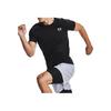 Under Armour Solid Color Letter Logo Print Crew Neck Short Sleeve T-Shirt Men Tops Black 1361683-001