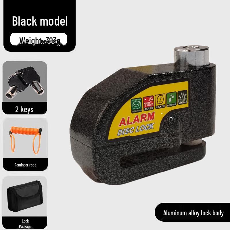 Blocca Disco Freno Antifurto Universale per Auto, Moto e Biciclette con Sistema di Allarme