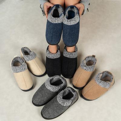 Zapatillas de Invierno de Felpa para Interior de Algodón - Cálidas, Antideslizantes, de Puntera Cerrada para Parejas