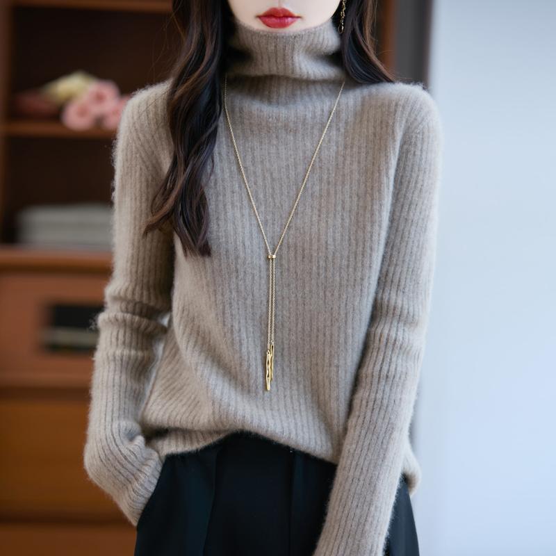 Dámský kašmírový svetr Kašmír Qinghe 30% kašmír 70% vlna podzimní a zimní pulovr hřejivý a módní