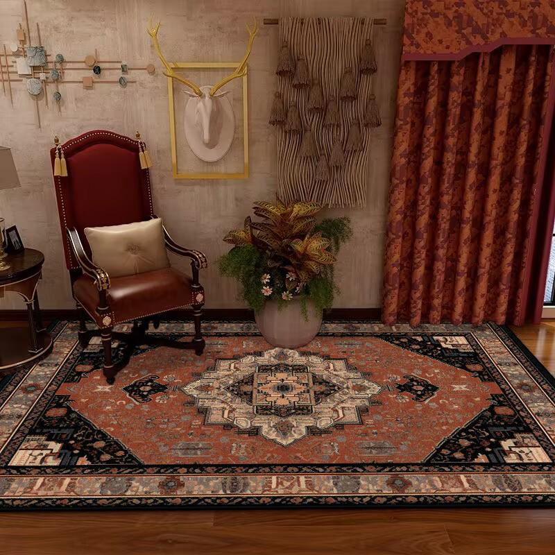 Retro Ethnic Style Bedroom Carpet Persian American Carpets Large Area Living Room Decoration Rugs Cloakroom Lounge Rug Washable