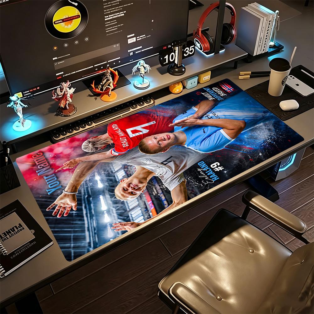 Haaland (68) Customized Name Mouse Pad Keyboard Mat Computer Desk Keyboard Mat Non-Slip Rubber Base Computer Desk Office Decoration Accessory