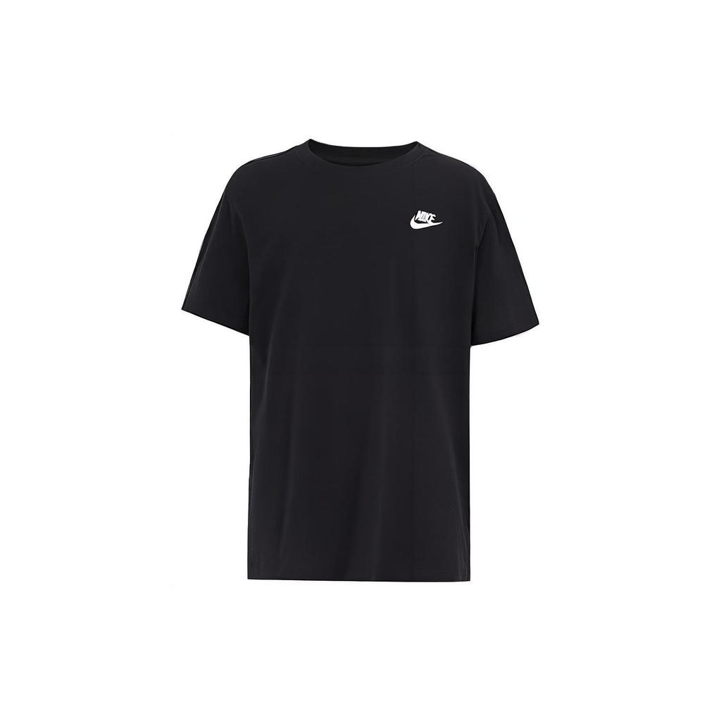 Nike Logo Embroidered Sports Casual Crew Neck Short Sleeve T-Shirt Kids Tops Black FD0927-010