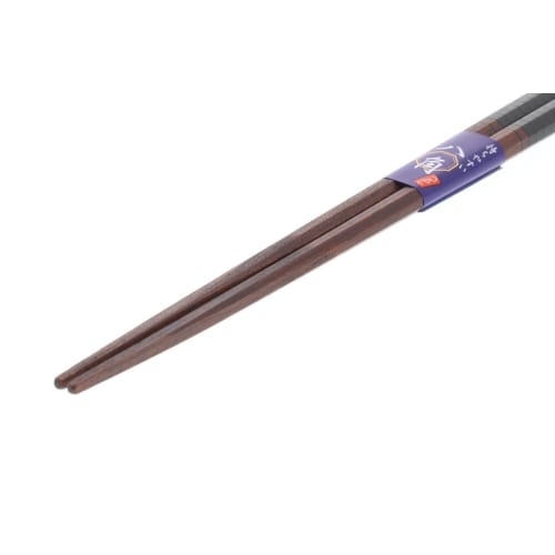 Ishida Japanese-Made Chopsticks, Octagonal, Lined, Wooden (Natural Wood), Lacquered, Pointed, 23cm, Black