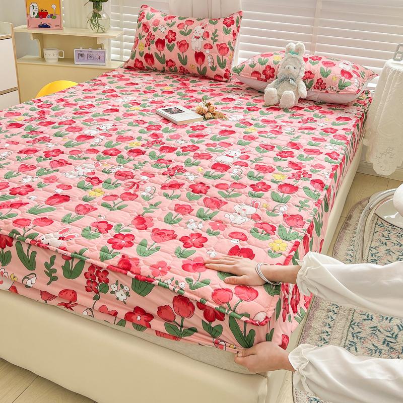 Copriletto Bonenjoy Stile Floreale Copriletto Morbida Biancheria da Letto Adulti Bambini Lenzuolo con Elastico fundas de colchón(Nessuna federa)