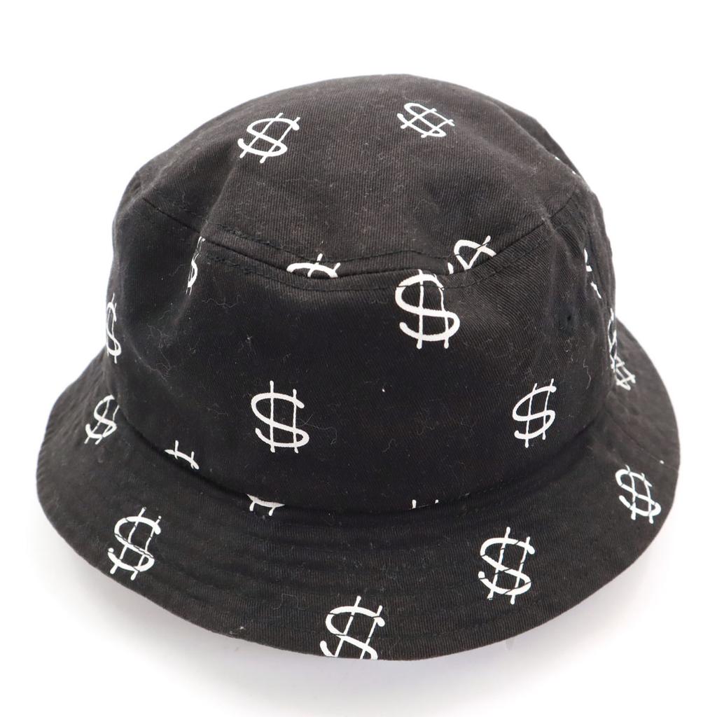Stussy All-over Print Bucket Hat L Black Women Used