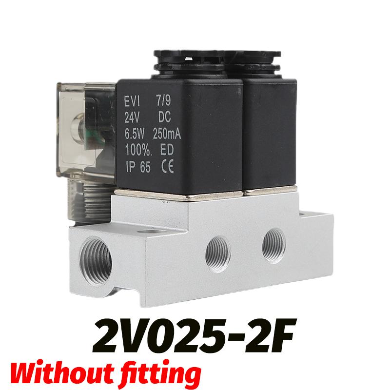 2V025-08 06 Pneumatic Solenoid Valve - 2 Way 2 Position Normally Closed NC 1/4 Port Air Control Valve 12V 24V 110V 220V AC DC