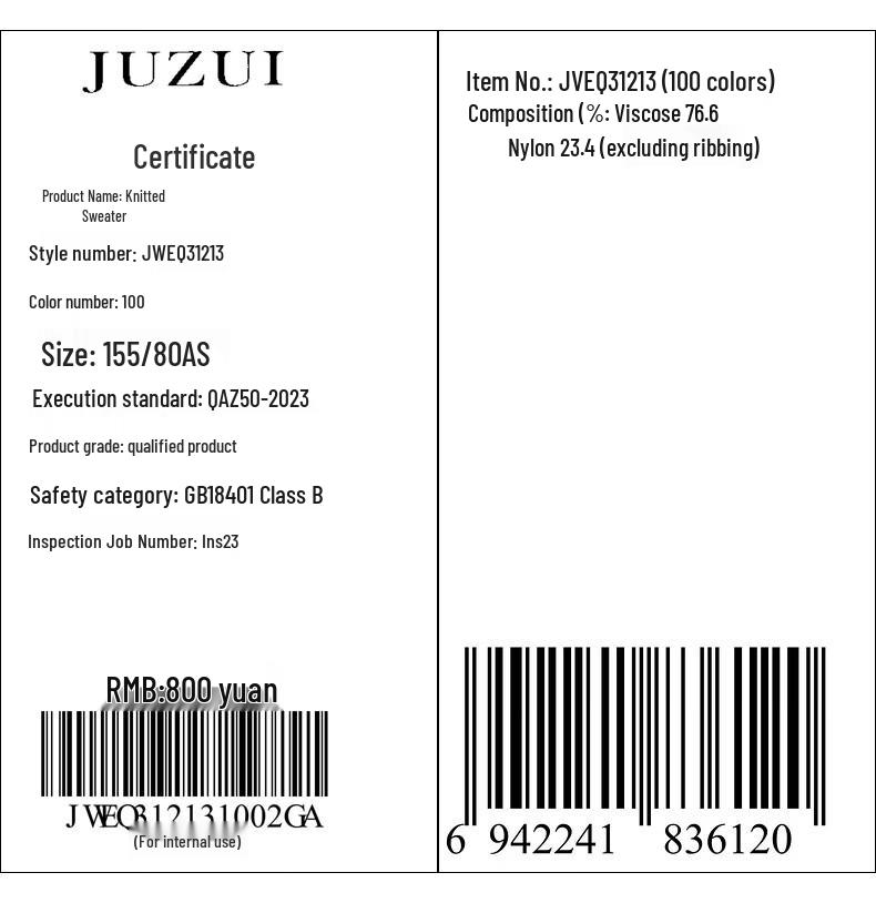 JUZUI Elegant Color-Block Slim Knit Top