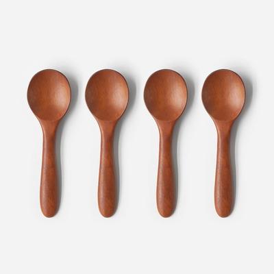 Nicot Wood Tea Caddy Spoon, 4 Pieces, Korean Popular Tableware