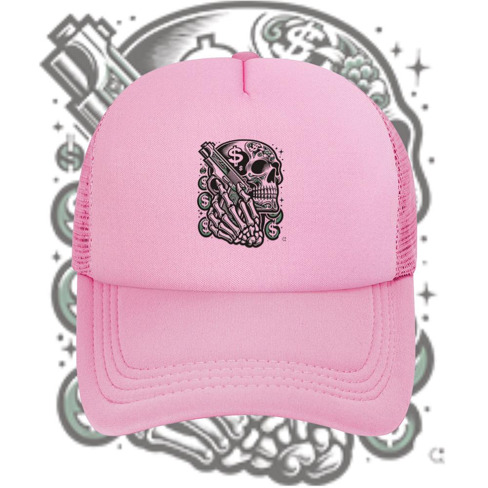 Skull skeleton gun money coins design Baseball Cap Anime Graphic Hats Adult Unisex Women Sports Outdoor