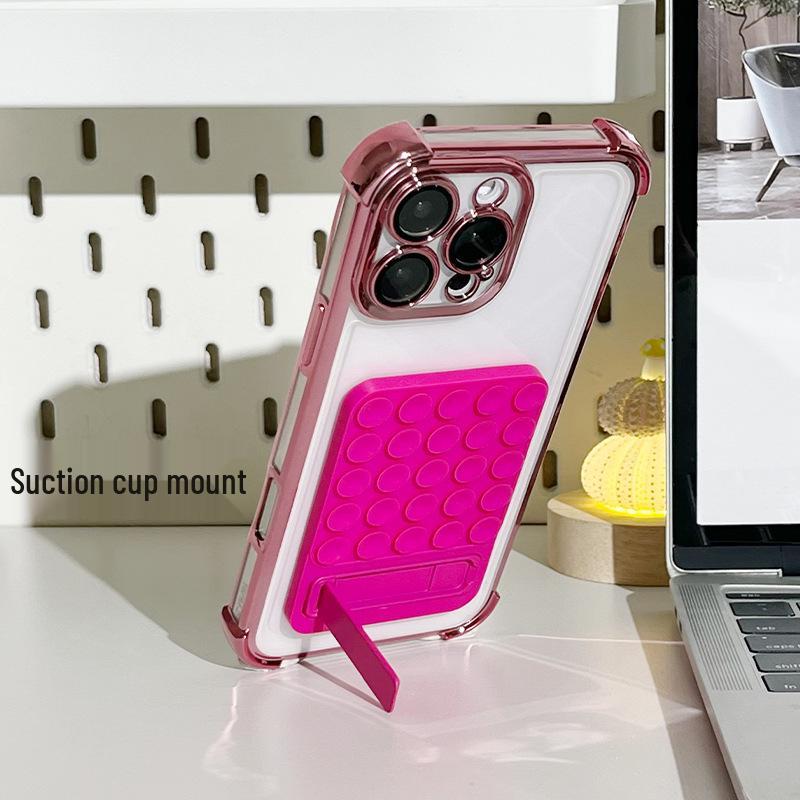 Silicone Suction Cup Phone Stand & Holder - Universal Folding Back Sticker.