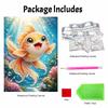 DIY Framed Pearl Painting Kit Cute Goldfish Pattern Sparkling Bead Canvas Creative Handmade Craft Gift for Women and Adults