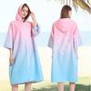 2025 Quick-Dry Hooded Swim Poncho with Zipper - Portable Bathrobe and Beach Towel