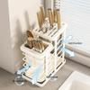Support de découpe de comptoir peu encombrant Tube à baguettes en acier au carbone Support de couverts moderne Restaurant