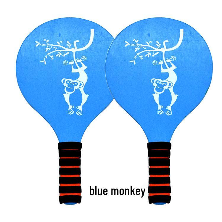 Aoxing Solid Wood Badminton Racket - Thickened Design for Indoor & Outdoor Use, Suitable for Children & Adults, Three Feather Fitness Racket.