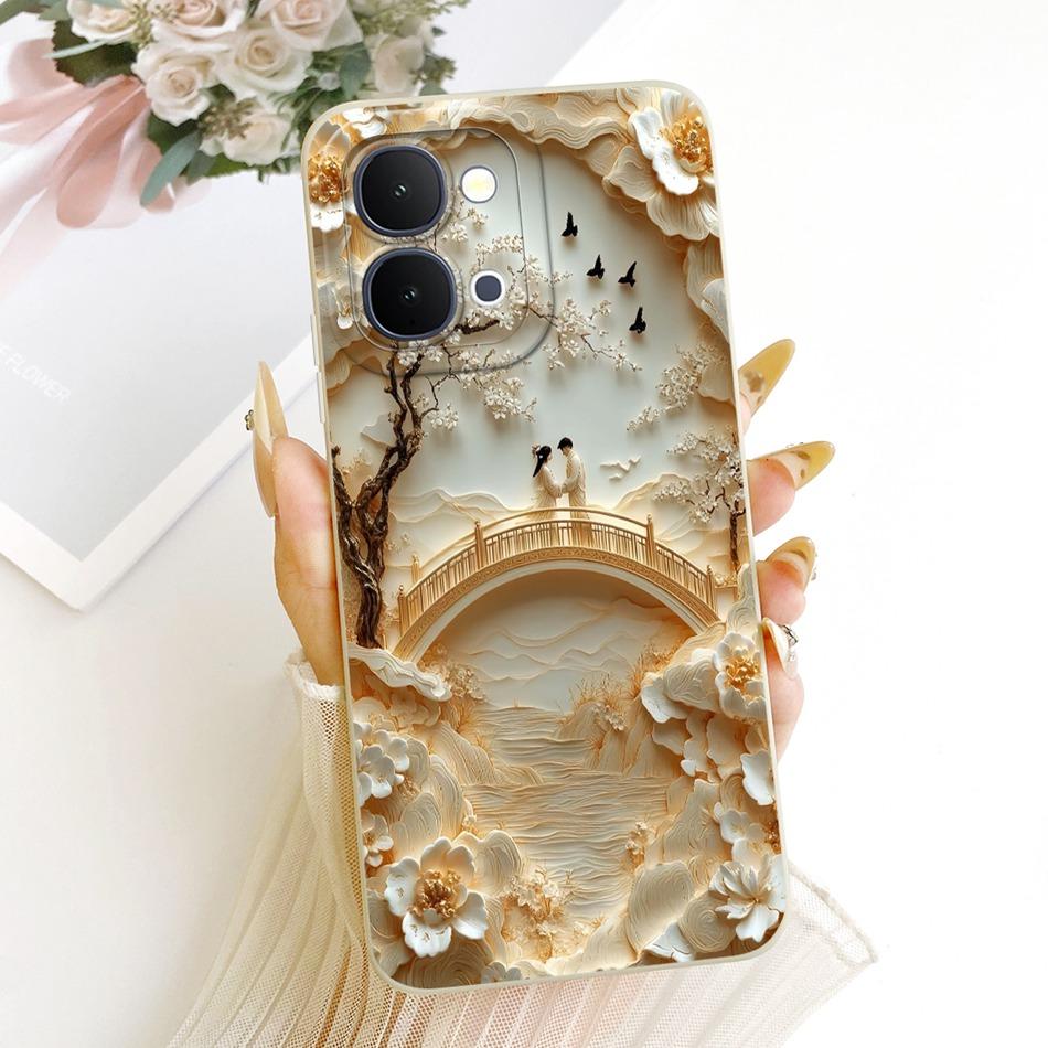 For Vivo Y31d Y51 Pro Y500i Cute Cat Flower Cartoon Phone Case For Vivo Y31D Y51Pro Y500i Soft Silicone Covers Bumpers