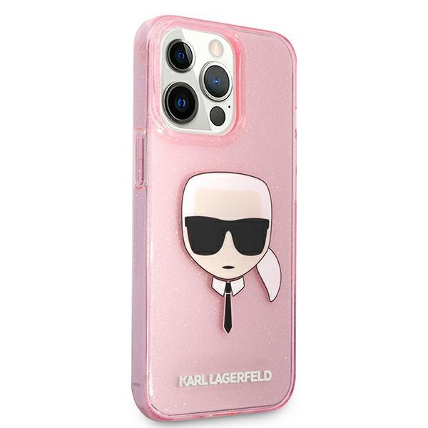 Karl Lagerfeld Klhcp13Xkhtuglp Iphone 13Pro Max 6,7 Różowy/Pink Hardcase Glitter Karl`s Head