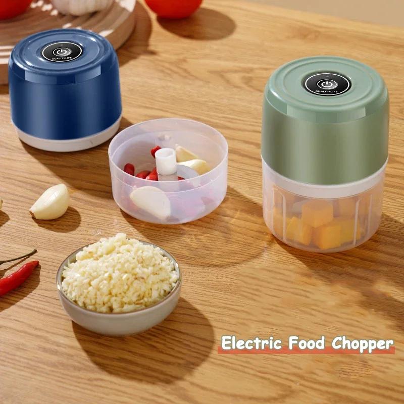 Electric Food Chopper, Garlic Crusher Meat, Grinder, Mini Garlic, Press Vegetable Chopper Masher Machine USB Kitchen Gadgets