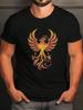 Unisex Coole Feniks Print T-shirt, Casual En Modieus Kortmouwig T-shirt met Ronde Hals