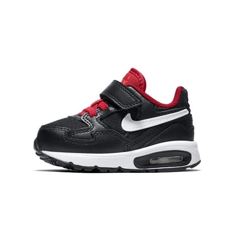 

Nike Air Max ST Hook and loop Cushioning Low top Toddler Shoes Black Red Infant And Toddler 654289-008 21