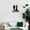 Custom Last Name Sign Metal Wall Art for Wedding Couple Romantic Gift Home Decor