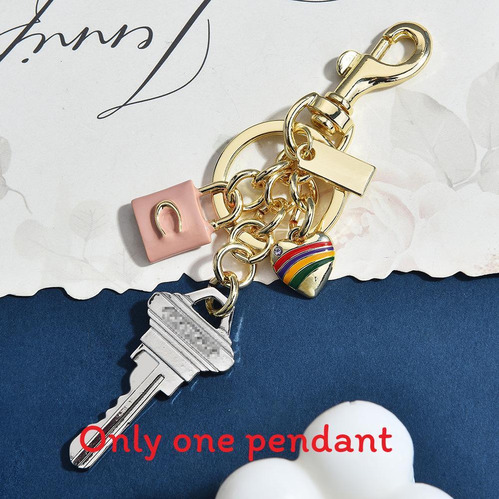 Creative Keychain With Heart Shape Pendant For Fashion Enamel Keyring Gifts For Teens