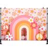 LS Bohemian Rainbow Backgrounds Cake Smash Kids Adult Photography Props Child Baby Decors Full Bloom Flowers Photo Backdrops