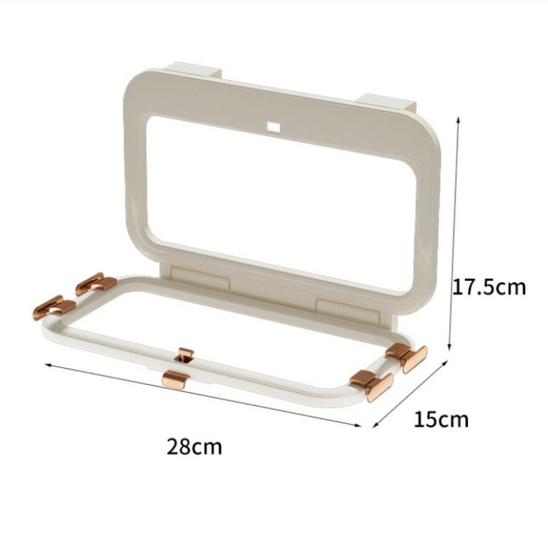 

1 шт. Держатель для мусорных пакетов на кухонную дверцу шкафа Навесной держатель для мусора Складной многоцелевой пластиковый держатель для пакетов на стену в ванной