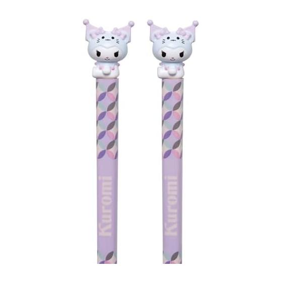 Skater Chopsticks and Chopstick Rest Set, Wooden Chopsticks 21cm, Sanrio Kuromi Child AND45AH-A