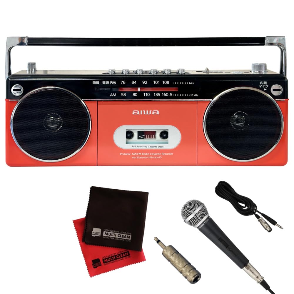 

Караоке-набір для домашнього користування Aiwa Радіокасетний плеєр червоний aiwa audio RCP2 Караоке динамічний роз єм перетворення мікрофона з комплектом тканин -G GAA4-RCP0002 червоний