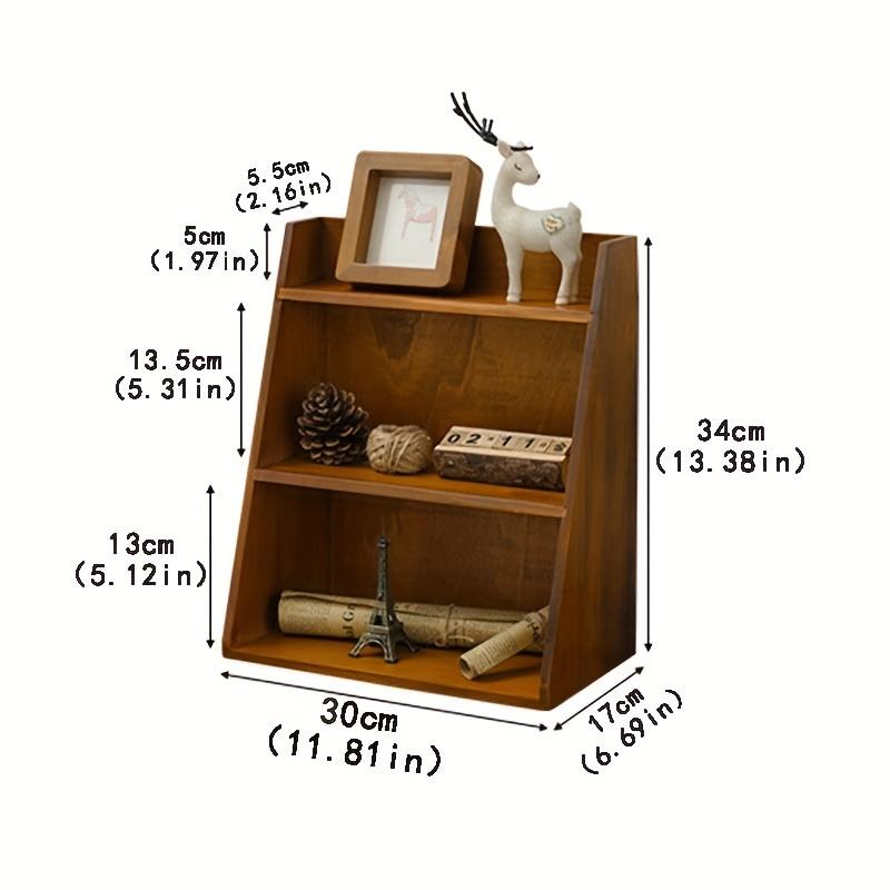 1pc Vintage Wooden Organiser, Japanese Desktop 3 Tier Organiser, Cosmetic Organiser, Makeup Organiser, Home Organisation and Storage