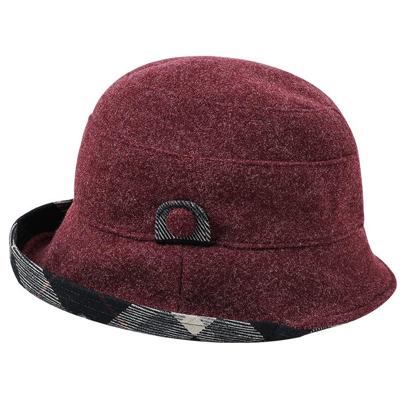 Multi-style hats, autumn and winter new fashion warm wool unilateral curling edge medium and old basin hats