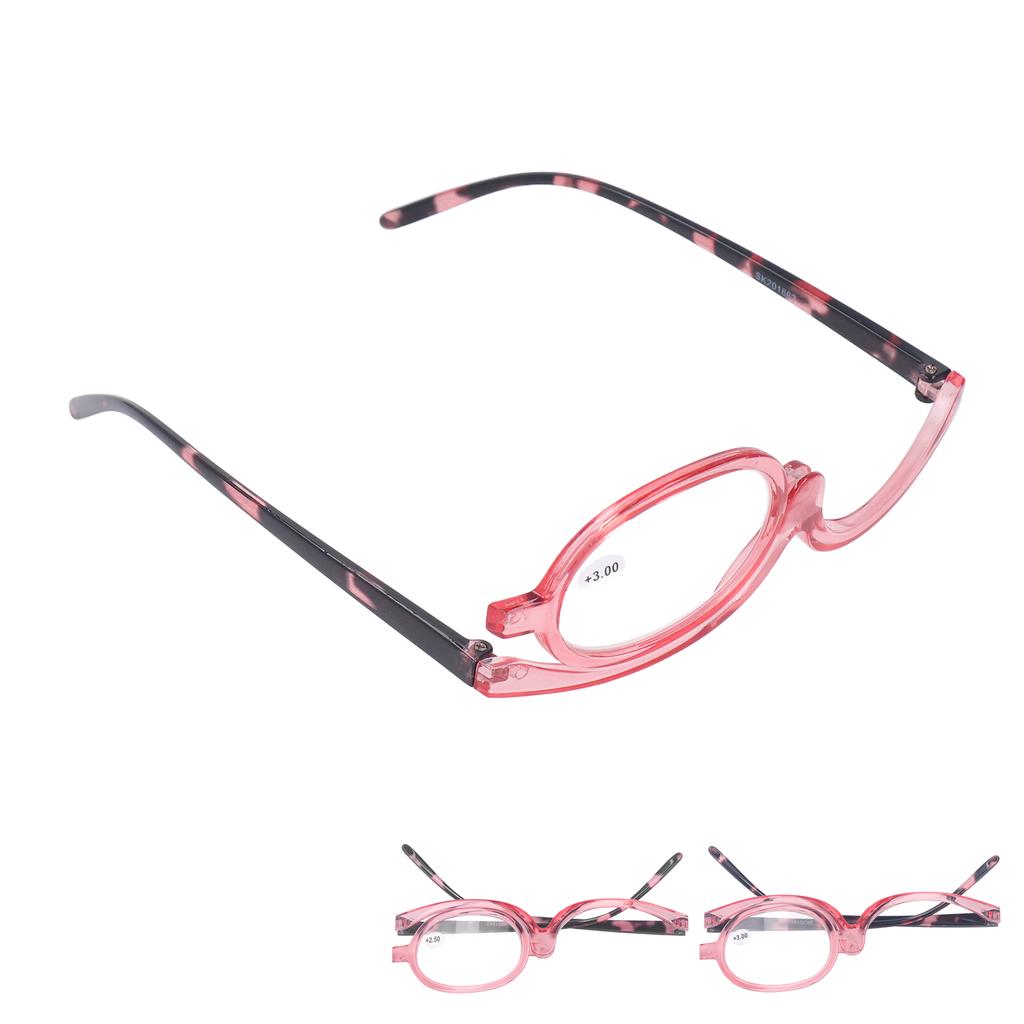 Make-up-Brille, leicht, faltbar, rotierend, Einzellinse, Damen-Vergrößerungs-Kosmetikbrille mit St