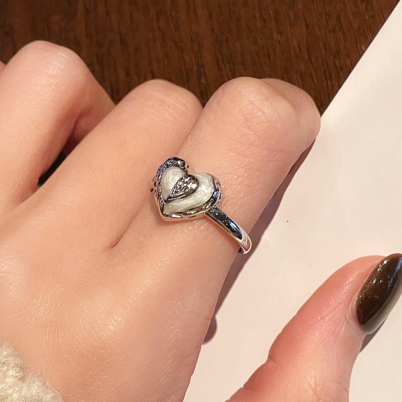 Simple Sweet And Cool Enamel Oil Dripping Butterfly Zir*****Pen Ring Women S Niche Design High-End Love Accessories Adjustable opening
