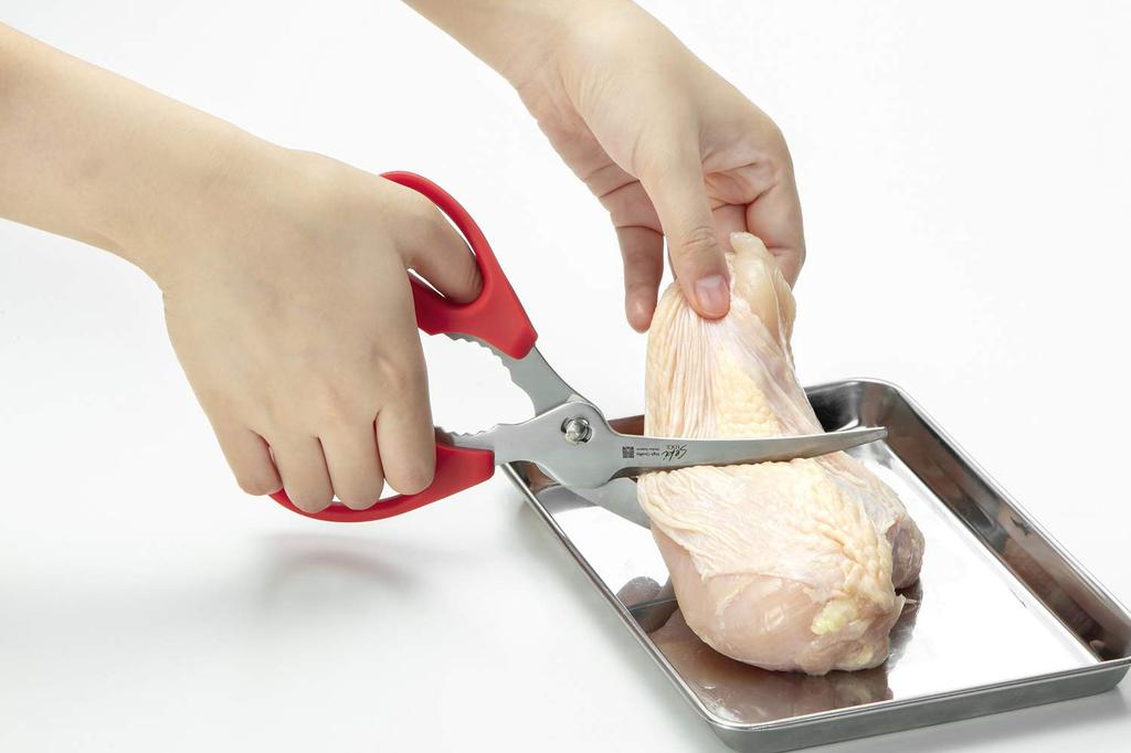 Green Bell Stainless Steel Kitchen Scissors Red Made in Japan All Islands 22cm Pull-Cut SJ-K120