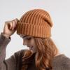Women Autumn Winter Big Head Waist Wool Hat Pullover Knitted Warm Ear Protection Stacked Hat