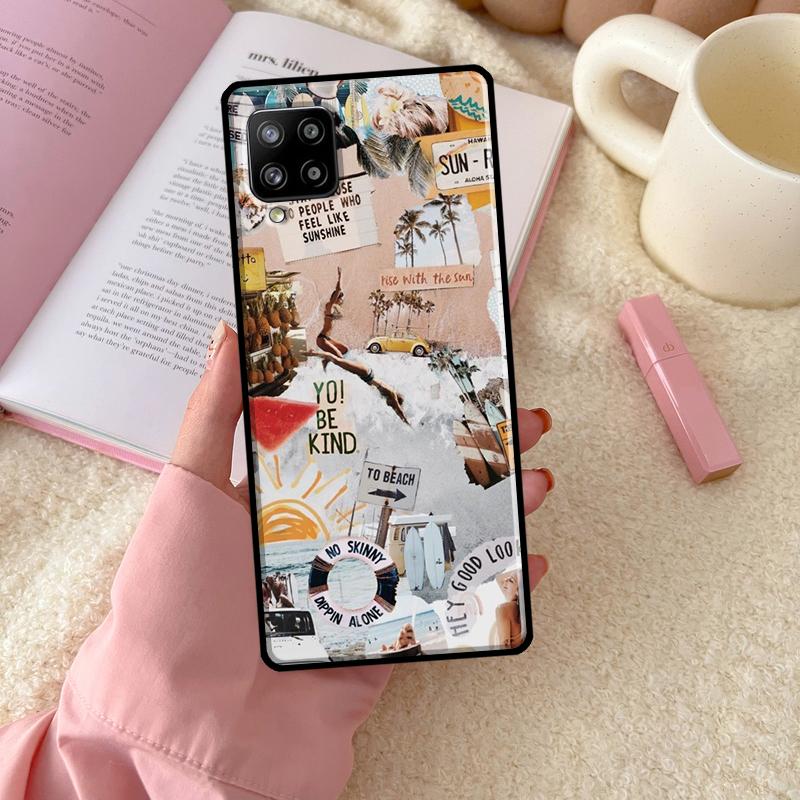 Surf Beachy Blue Summer Collage For Samsung Galaxy A54 A34 A14 A52 A32 A12 A13 A33 A53 A15 A16 A26 A36 A56 A06 A35 A55 Case