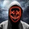 "Halloween Cosplay Masks: Neon LED Party Masks with Glow-in-the-Dark Light Effects - Funny Masquerade Masques for Costume Suppli