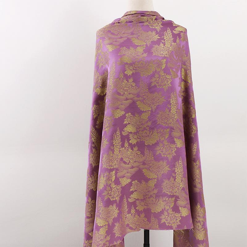 

100x150cm Polyester Acrylic Two Color Jacquard Fabric Traditional Chinese Style Print DIY Hanfu Cheongsam Coat Fabric 100x150cm фіолетовий