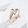 Minimalist Style  Rose Gold Ring Natural Zircon Geometric Lightning Ring For Women Fashion Jewelry  New