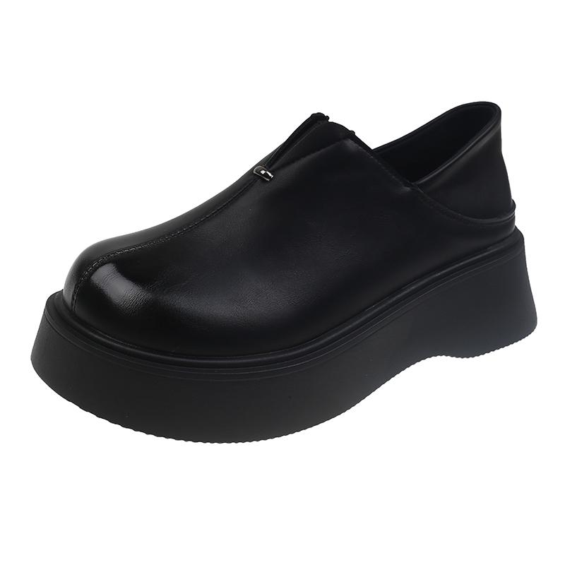 Women's Casual Shoes Thick Heel Round Head One Kick Woman Shoes Outdoor Anti-slip Solid Color Fashion Spring New Zapatos Mujer