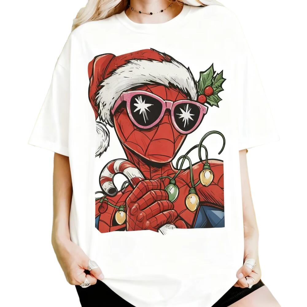 2026 new Marvel SpiderUnisex Summer Tshirt Family Set  Loose and Comfortable Sport Short Sleeve Suitable for Both Unisex and Women S